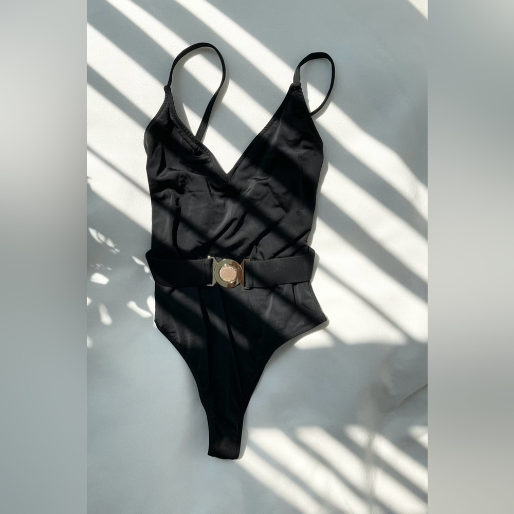 Jluxlabel - Black One Piece Bikini With Belt - size M